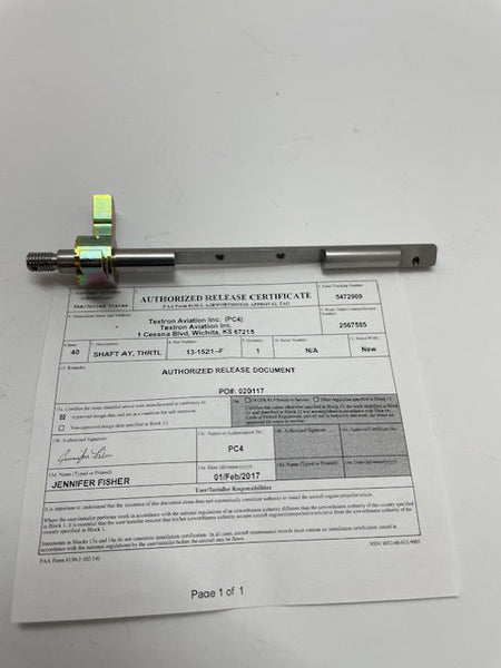 SHAFT, THROTTLE 13-1521-F aviation component, SKU 13-1521-F